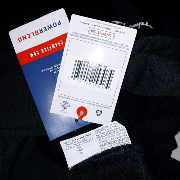 Champion Athleticwear Powerblend Black Extra Small Long Sleeve Sweatshirt - Picture 5 of 6